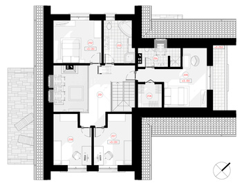 Ökonomisches, ansprechendes, zweigeschossiges Vier-Zimmer-Wohnhaus der Energieeffizienzklasse A +