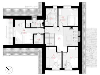 Ökonomisches, ansprechendes, zweigeschossiges Vier-Zimmer-Wohnhaus der Energieeffizienzklasse A +