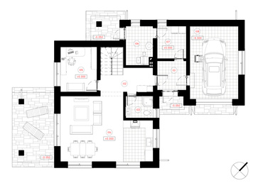 Das moderne, zweistöckige Haus "Liucija" ist für eine Familie von 4 bis 5 Personen geeignet.