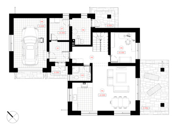 Das moderne, zweistöckige Haus "Liucija" ist für eine Familie von 4 bis 5 Personen geeignet.