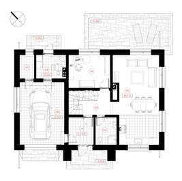 Ökonomisches, ansprechendes, zweigeschossiges Vier-Zimmer-Wohnhaus der Energieeffizienzklasse A + für eine Familie von 4 bis 5 Personen